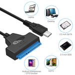 USB-C / Type-C 3.1 オスから SATA（15ピン＋7ピン）HDDデータ変換ケーブル、長さ：20cm、Type-C から SATA
