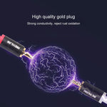 REXLIS 3635 3.5mm オスからデュアルRCA 金メッキプラグ 黒綿編みオーディオケーブル RCA入力インターフェースアクティブスピーカー用、長さ：1.8m