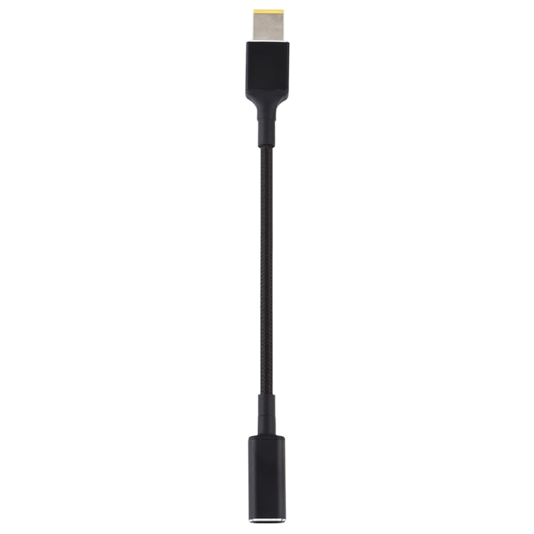 PD 100W 18.5-20V スクエアプラグから USB-C / Type-C アダプター ナイロン編みケーブル Lenovoノートパソコン用