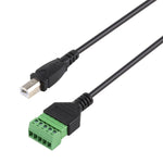 USB Type-B オスプラグから5ピンプラグ端子 はんだ不要USBコネクター はんだなし接続アダプターケーブル、長さ：30cm、USB Type-B オス