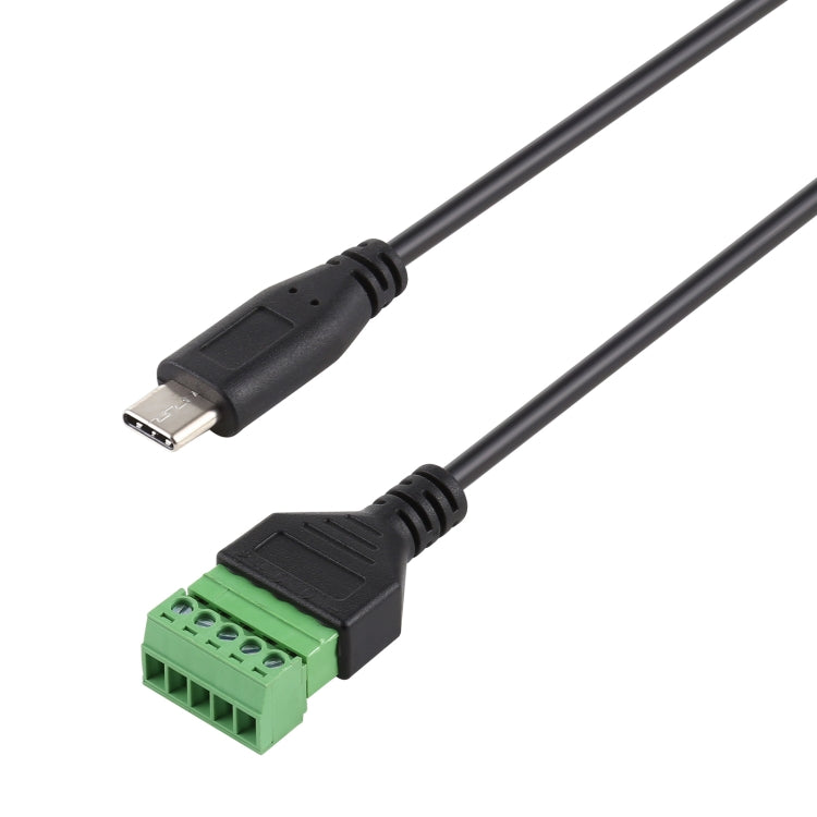 USB-C / Type-C オスから5ピンプラグ端子 はんだ不要USBコネクター はんだなし接続アダプターケーブル、長さ：30cm、Type-C オス