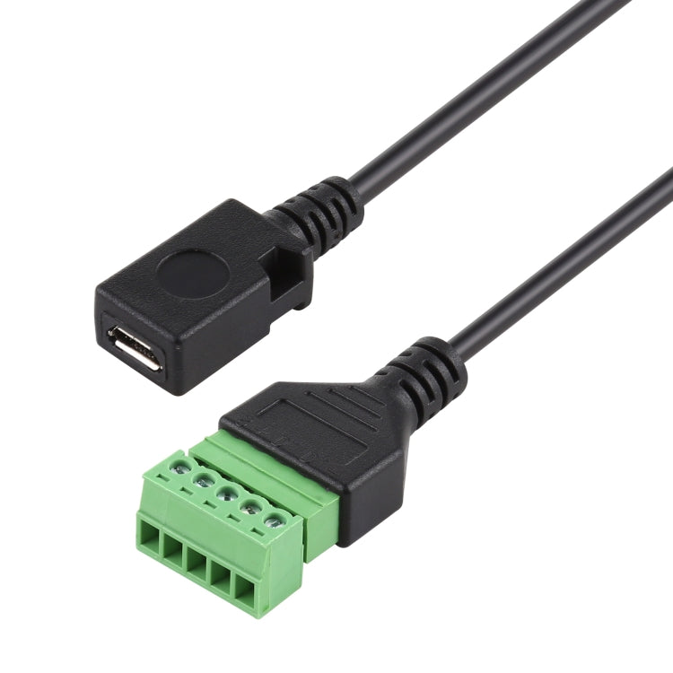 マイクロUSBメス 5ピンプラグ端子 はんだ不要 USBコネクター はんだなし接続アダプターケーブル、長さ：30cm、マイクロUSBメス
