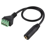3.5mm メスから3ピンプラグ端子 はんだ不要コネクター はんだなし接続アダプターケーブル、長さ：30cm、3.5mm メスから3ピン