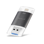 Richwell 3-in-1 128G Type-C + 8ピン + USB 3.0 メタルダブルカバー プッシュプル フラッシュディスク OTG機能付き