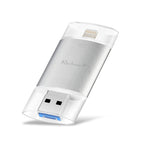 Richwell 3-in-1 128G Type-C + 8ピン + USB 3.0 メタルダブルカバー プッシュプル フラッシュディスク OTG機能付き