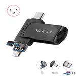 Richwell 3in1 32G Type-C + Micro USB + USB 3.0 メタルフラッシュディスク OTG機能付き