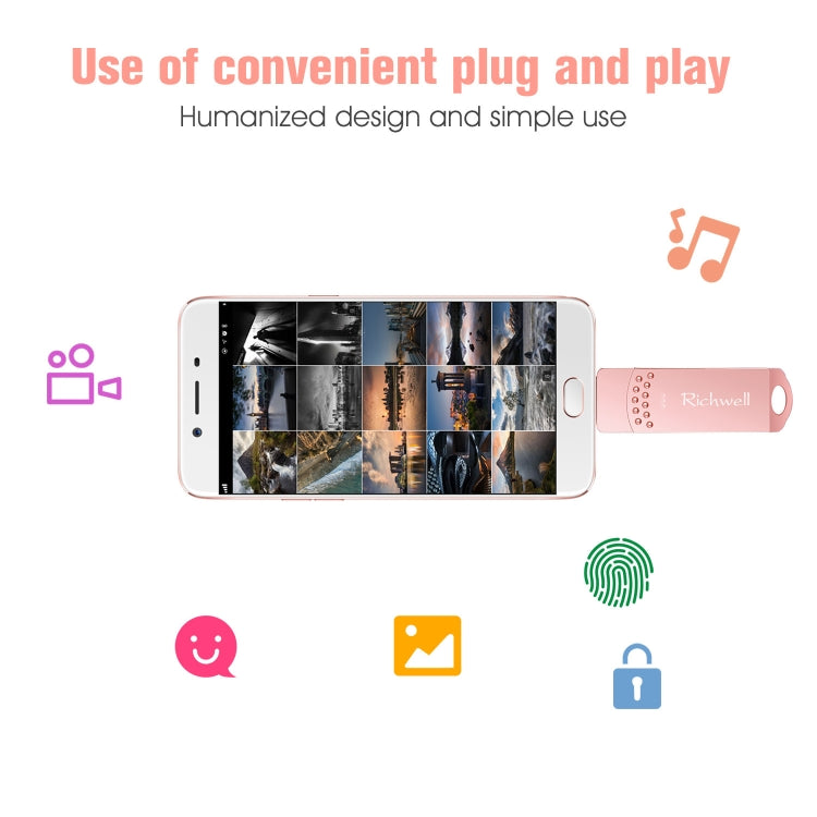 Richwell 3in1 32G Type-C + Micro USB + USB 3.0 メタルフラッシュディスク OTG機能付き