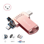 Richwell 3in1 32G Type-C + Micro USB + USB 3.0 メタルフラッシュディスク OTG機能付き