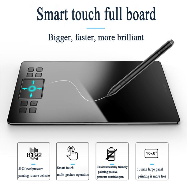VEIKK A50 10x6インチ 5080 LPI スマートタッチ電子グラフィックタブレット Type-cインターフェース付き A50