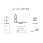 VEIKK S640 6x4インチ 5080 LPI 電子グラフィックタブレット S640