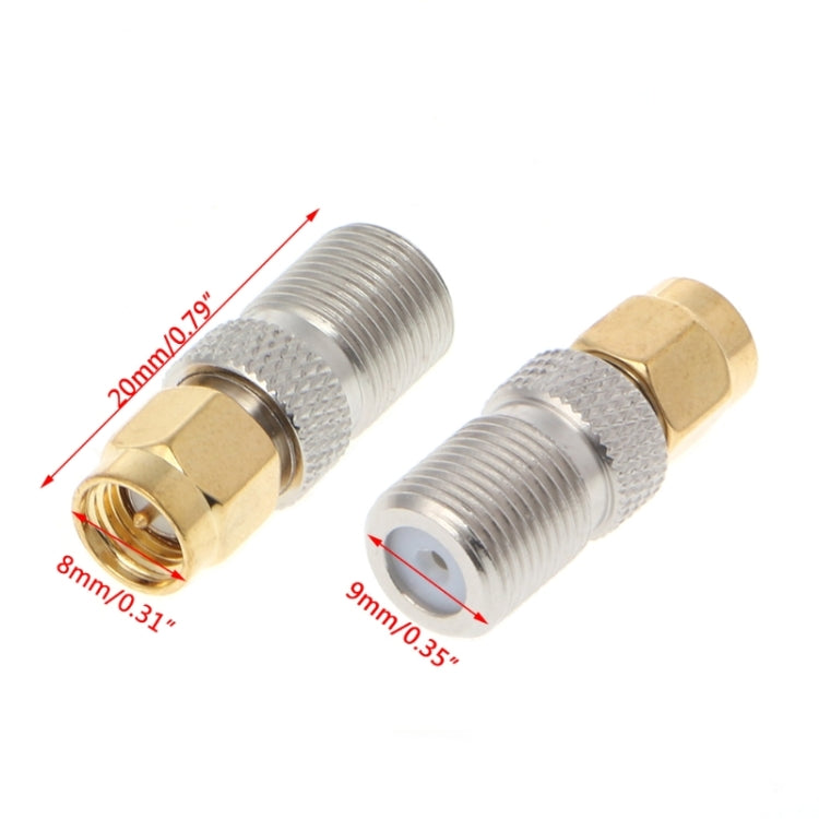 2個セット SMA オス to F メス RF同軸コネクター、SMA オス to F メス