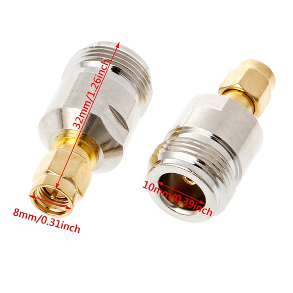 2個セット SMA オス to N メス RF同軸コネクター、SMA オス to N メス