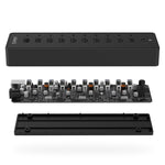 ORICO P10-U2 10ポート USB 2.0ハブ LED電源インジケーター付き & 1m USBケーブル（ブラック）