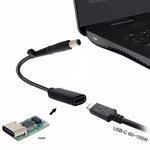 DP USB-C / Type-Cから7.4 x 0.6mm電源アダプター充電ケーブル HP用、2.4 x 0.6mm