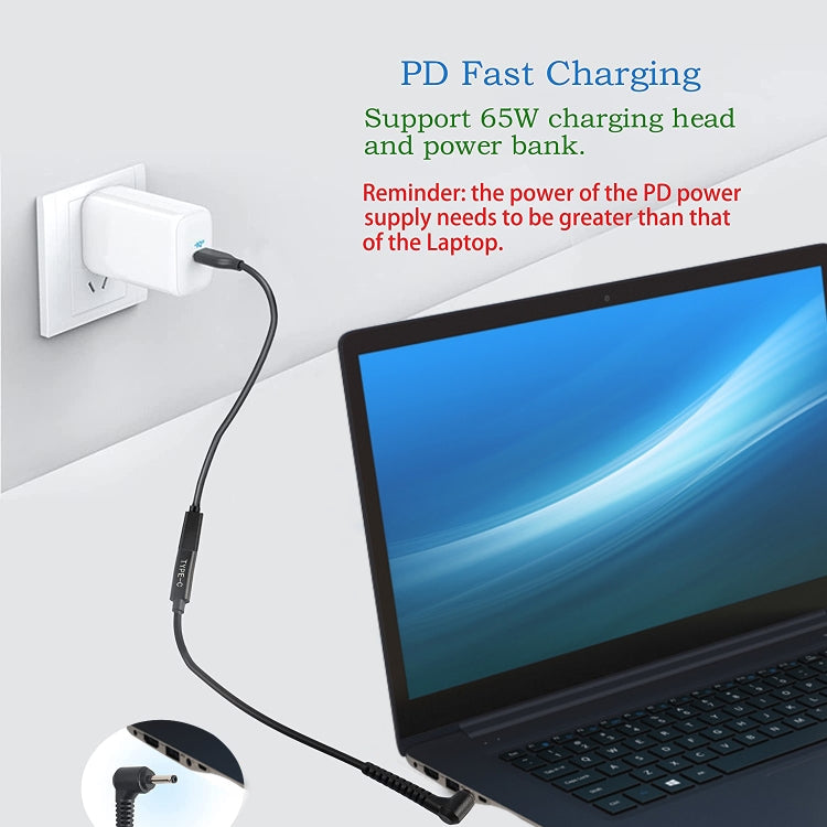 USB-C / Type-C to 4.0 x 1.35mm 電源アダプター充電ケーブル、4.0 x 1.35mm
