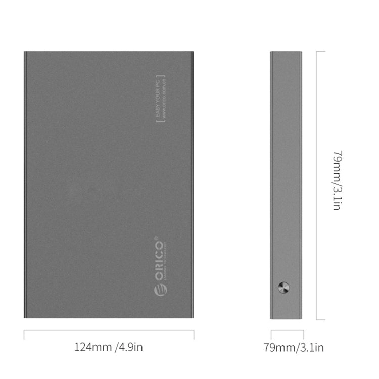 ORICO 2518S3 USB3.0 外付けハードディスクボックス 7mm & 9.5mm 2.5インチ SATA HDD / SSD用
