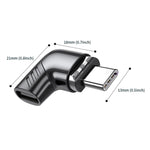 X20 120W PD USB-C / Type-C メスからUSB-C / Type-C エルボーマグネティック充電アダプター