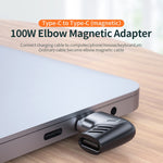 X20 120W PD USB-C / Type-C メスからUSB-C / Type-C エルボーマグネティック充電アダプター