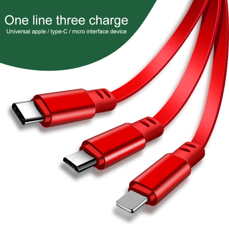 1.2m 3.5A最大 3イン1 USBからUSB-C / Type-C + 8ピン + Micro USB 伸縮充電ケーブル