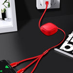 1.2m 3.5A最大 3イン1 USBからUSB-C / Type-C + 8ピン + Micro USB 伸縮充電ケーブル