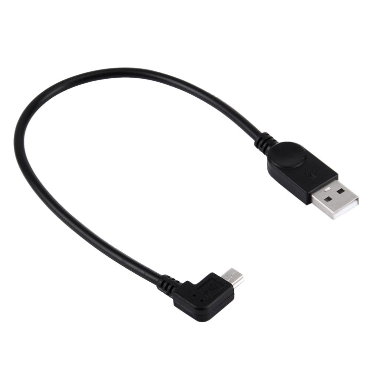 90度左角度ミニUSBからUSBデータ/充電ケーブル、長さ: 28cm、左角度ミニUSB