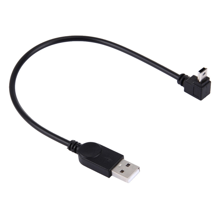 90度肘角度ミニUSBからUSBデータ/充電ケーブル、長さ: 28cm、肘角度ミニUSB