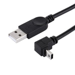 90度肘角度ミニUSBからUSBデータ/充電ケーブル、長さ: 28cm、肘角度ミニUSB