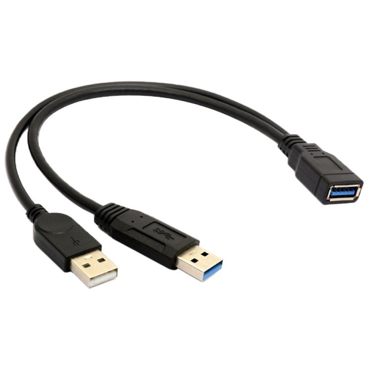 2in1 USB 3.0 メスからUSB 2.0 + USB 3.0 オスケーブル パソコン/ノートパソコン用、長さ: 29cm、USB 3.0 AFからUSB 2.0 AM + USB 3.0 AM