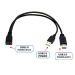 2in1 USB 3.0 メスからUSB 2.0 + USB 3.0 オスケーブル パソコン/ノートパソコン用、長さ: 29cm、USB 3.0 AFからUSB 2.0 AM + USB 3.0 AM