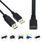 2in1 USB 3.0 メスからUSB 2.0 + USB 3.0 オスケーブル パソコン/ノートパソコン用、長さ: 29cm、USB 3.0 AFからUSB 2.0 AM + USB 3.0 AM