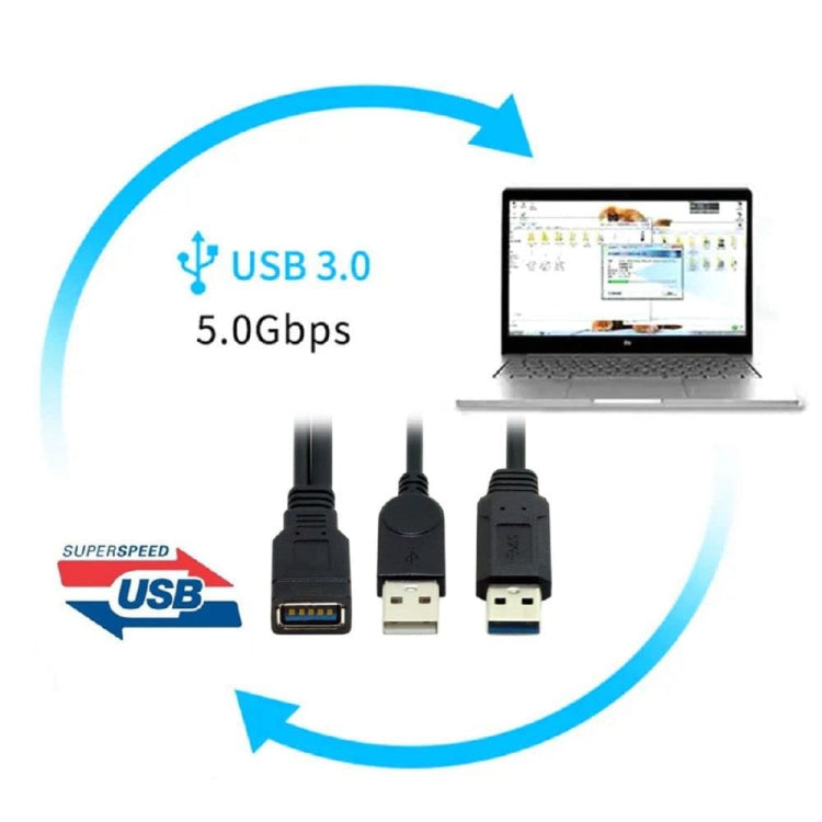 2in1 USB 3.0 メスからUSB 2.0 + USB 3.0 オスケーブル パソコン/ノートパソコン用、長さ: 29cm、USB 3.0 AFからUSB 2.0 AM + USB 3.0 AM