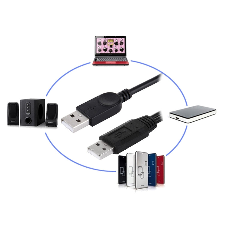 2in1 USB 2.0 オスから2つのUSBオスケーブル パソコン/ノートパソコン用、長さ: 50cm、USB 2.0 AMから2 USB 2.0 AM