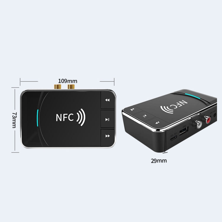 N100 NFCデスクトップBluetooth 5.0 レシーバー＆トランスミッター 車載Bluetoothスピーカーオーディオアダプター, N100
