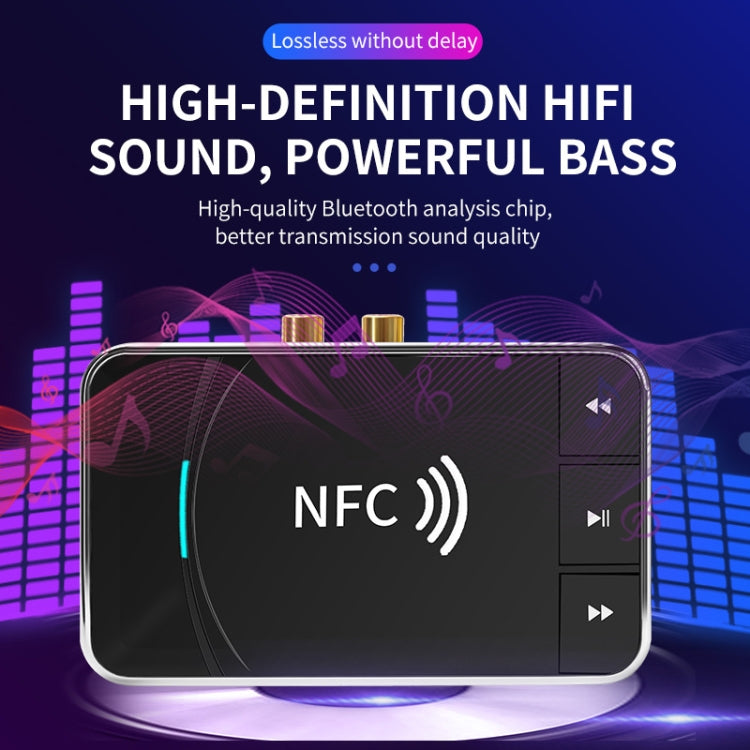 N100 NFCデスクトップBluetooth 5.0 レシーバー＆トランスミッター 車載Bluetoothスピーカーオーディオアダプター, N100