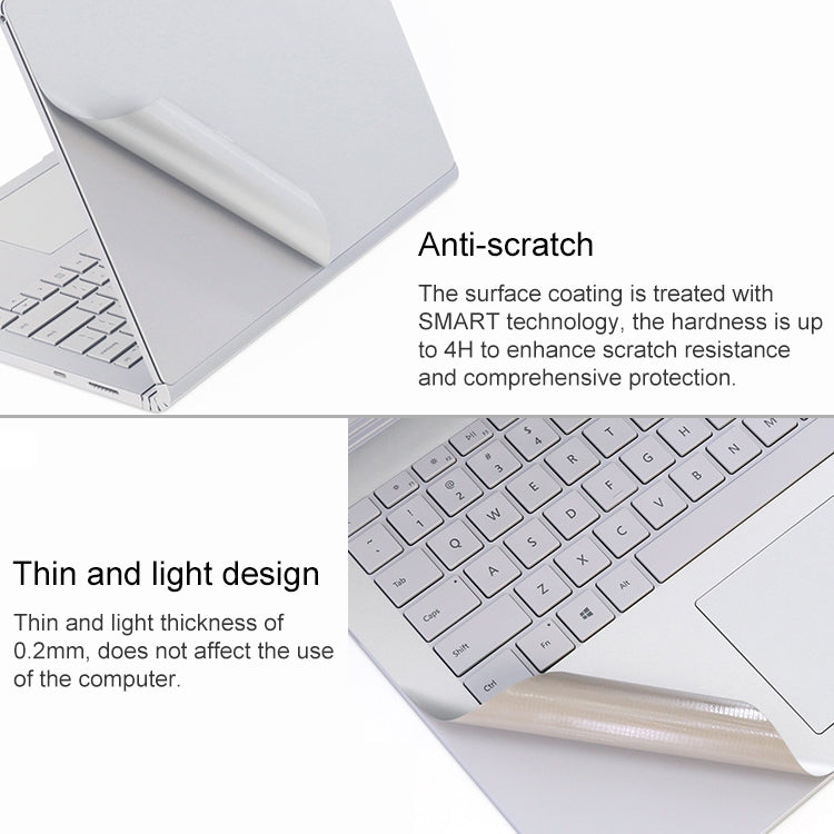 Microsoft Surface Book 2 15インチ用4 in 1 ノートブックシェル保護フィルムステッカーセット