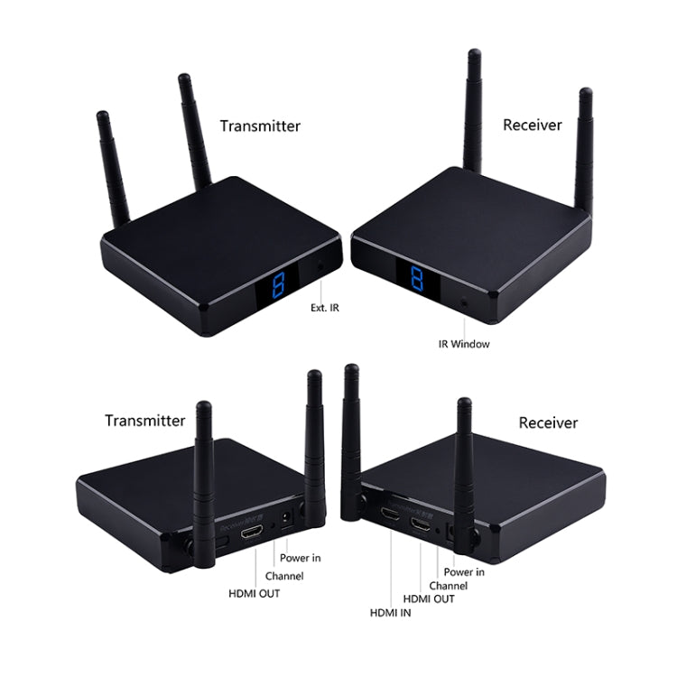 Measy FHD686-2 フルHD 1080P 3D 2.4GHz / 5.8GHz ワイヤレスHDマルチメディアインターフェースエクステンダー 1送信機＋2受信機 伝送距離：200m FHD686-2（UKプラグ）、FHD686-2（USプラグ）、FHD686-2（AUプラグ）、FHD686-2（EUプラグ）