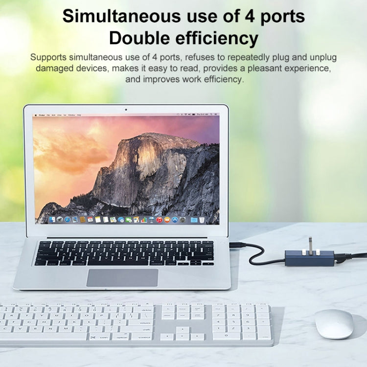 RDS 6307-4 USB-C / Type-C to USB3.0 + トリプル USB2.0 4-in-1 ハブ アダプター、6307-4
