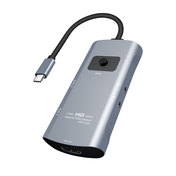 Z54A HDMI出力 + 2 x HDMI入力 + マイク + オーディオ to Type-C ビデオキャプチャースイッチャー ループ付き, Z54A
