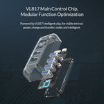 ORICO F4U 4ポート USB 3.0 5Gbps 高速伝送 デスクトップハブ 青色LEDインジケーター付き、4ポート