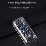ORICO F4U 4ポート USB 3.0 5Gbps 高速伝送 デスクトップハブ 青色LEDインジケーター付き、4ポート