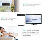 25マイル範囲 28dBi 高利得増幅デジタル HDTV 室内外テレビアンテナ 3.7m同軸ケーブル＆IECアダプター付き, 25マイル 28dBi