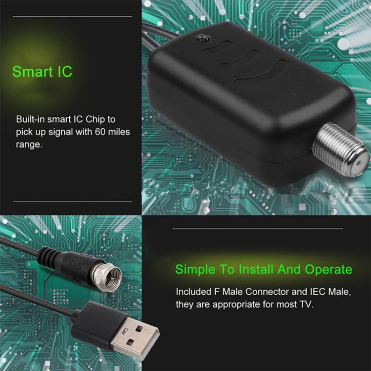 USBコネクター信号ブースターアンプ + IEC変換ヘッド、USB 50マイル 25dBi