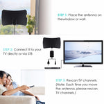50マイル範囲 25dBi 高利得デジタル室内 HDTVアンテナ 3m同軸ケーブル付き, 50マイル 25dBi ブラック