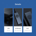 ORICO M2PVC3-G20-GY-BP USB3.2 20Gbps M.2 NVMe SSD エンクロージャー, M2PVC3-G20-GY-BP
