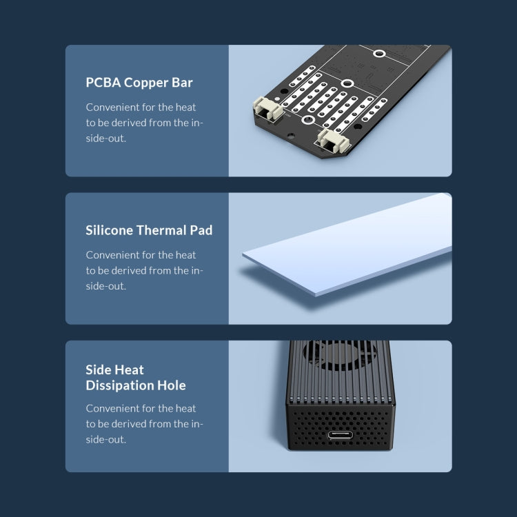 ORICO M2PVC3-G20-GY-BP USB3.2 20Gbps M.2 NVMe SSD エンクロージャー, M2PVC3-G20-GY-BP