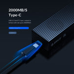 ORICO M2PVC3-G20-GY-BP USB3.2 20Gbps M.2 NVMe SSD エンクロージャー, M2PVC3-G20-GY-BP