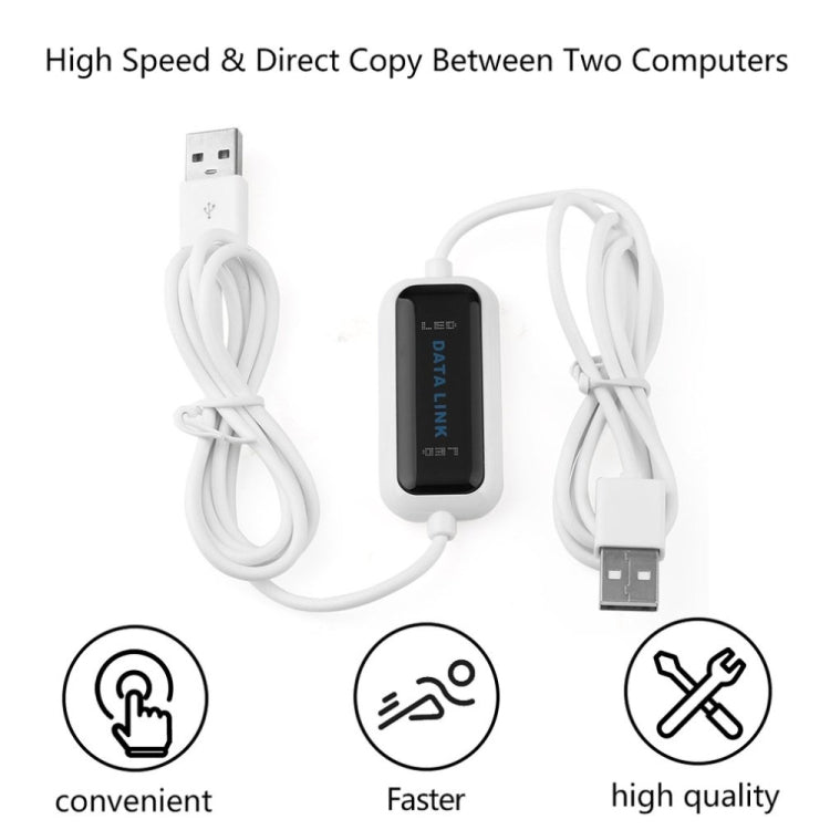 高速 USB PC to PC オンライン共有データリンク ネット直接ファイル転送ブリッジケーブル、長さ：1.75m
