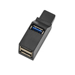ポータブルミニ 2 x USB 2.0 + 1 x USB 3.0 ハブ ストラップ付き、USB 3.0