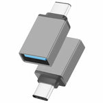 アルミ合金 USB-C / Type-C 3.1オス-USB 3.0メス データ/充電アダプター
