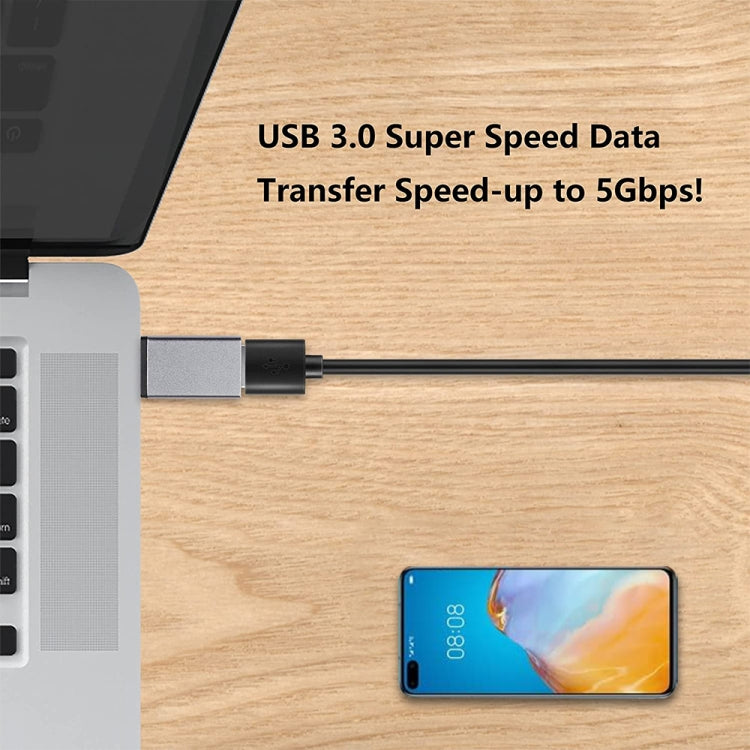 アルミ合金 USB-C / Type-C 3.1オス-USB 3.0メス データ/充電アダプター